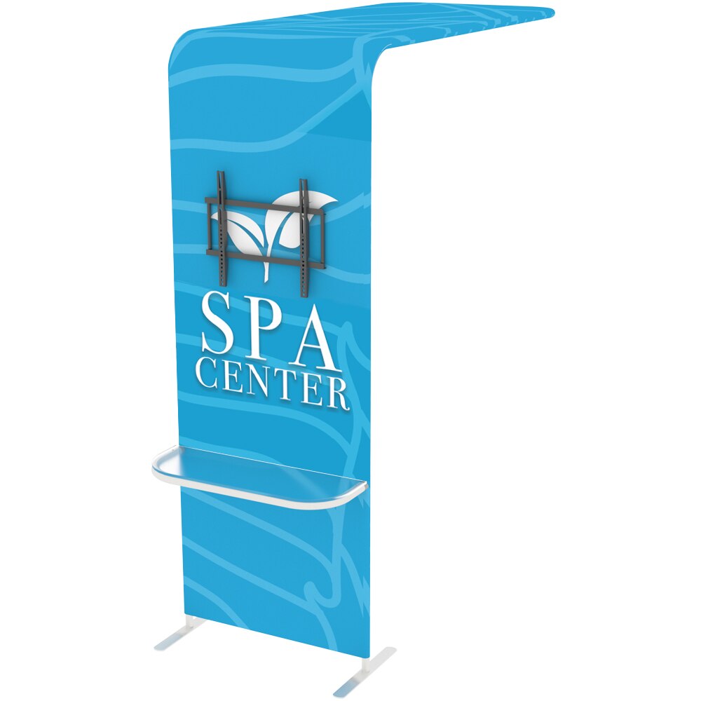 EZ Tube Bridge — Single Sided Graphic Package with Black Back Fabric / with Monitor Mount and 1 Shelf